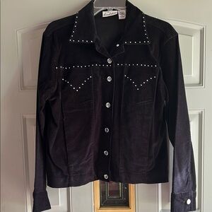 Vintage Birch Hill Black Studded Women's Jacket - Size large